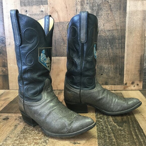 Tony Lama Vintage Gold Label Firefighter Theme Cowboy Boots Mens 9 E main image 10